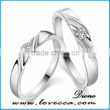 Silver Wedding Jewelry Bijoux Ring for Couple