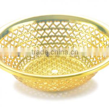 plastic golden basket plastic fruit basket