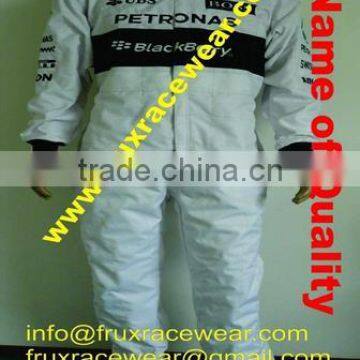 Black and White Kart Racing Suit