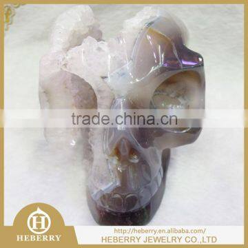 Pure natural agate Geodes hand playing pieces decoration Skull best gift for Christmas