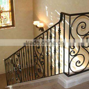 indoor balcony cast iron stair railing