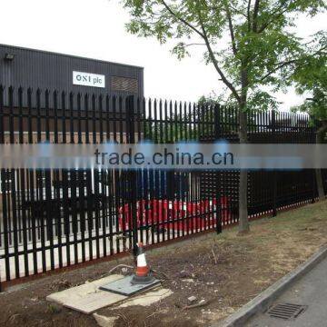 Crimp top diamond shape Polyester Powder Coated zinc steel fence /picket fencing