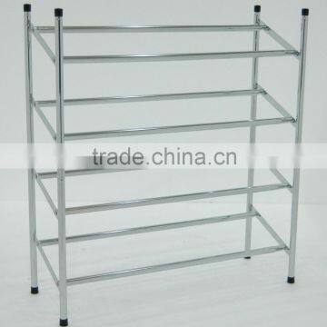 4 Tier metal chrome plated storage shoe rack