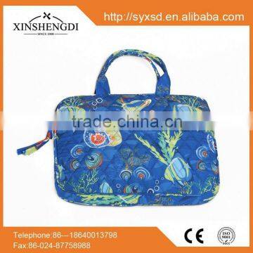 Best selling floral mini duffle textile printing cotton quilted pattern laptop bag