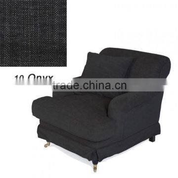 Modern fabric sofa chair hotel wooden single seat sofa wooden armchair