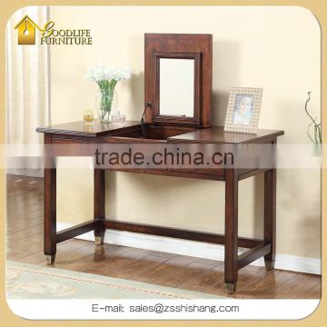 Multifunctional Antique Oak Wood Dressing Table and Writing Desk