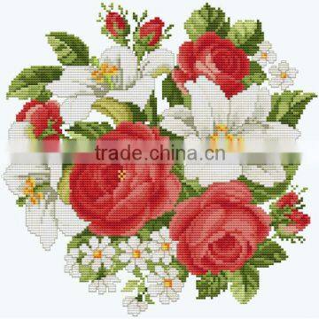 Flower Embroidery,hand Made Cross Stitch Flowers Craft