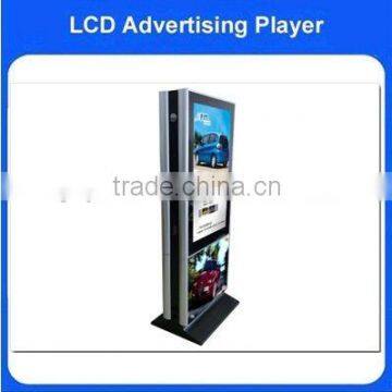 42 Inch full HD electronic dual screen floor stand advertising kiosk, lcd advertising equipment