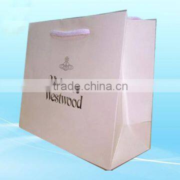White creative paper gift shopping bag with custom logo