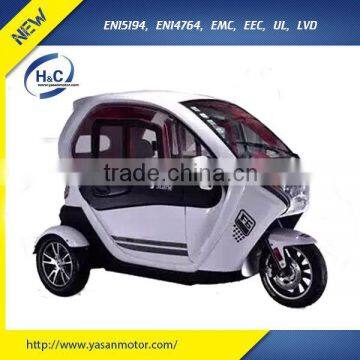 2.2KW big motor luxury 3 wheel enclosed electric tricycle for passenger