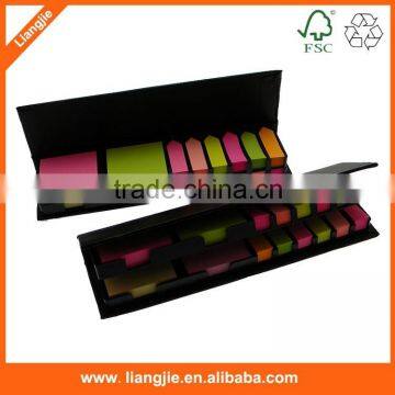 New style sticky notes two sides colored paper with plastic box holder