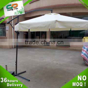 Polyester material and umbrella type patio parasols in colors