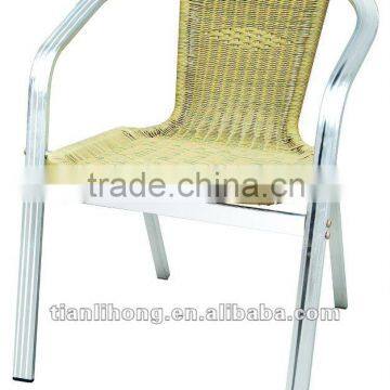 Cheap leisure aluminum frame rattan/wicker chair