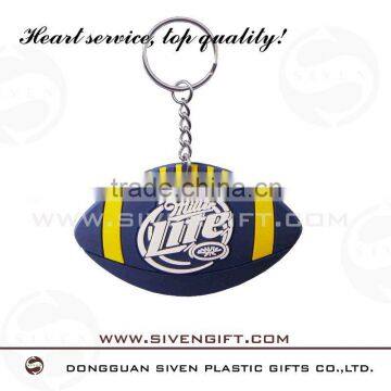 OEM soft pvc football keychain