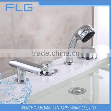 High Quality Product FLG411 Lead Free Chrome Finished Cold&Hot Water 4 PCS Bathtub Shower 4 Holes Faucet set