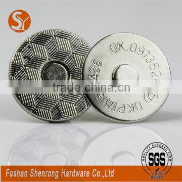 Wallet Metal Fitting Silver Magnetic Snap 12*2mm for Wallet photo-2
