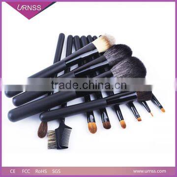 Top grade real hair 12 pcs makeup brush set with case