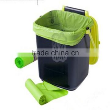 Recycled virgin plastic garbage bag on roll