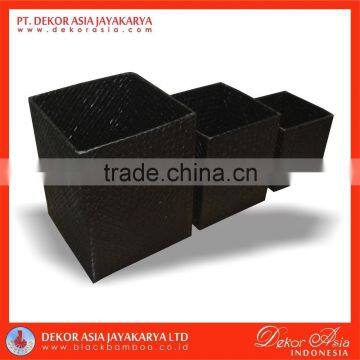 Square Box With Lid Set Of 3, Pandanus
