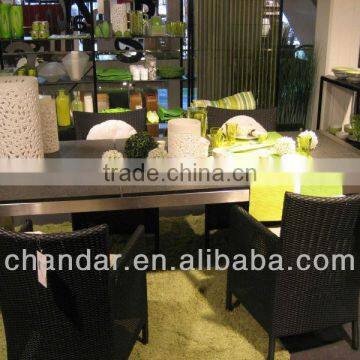 CH-T001 stainless steel frame granite top dining table