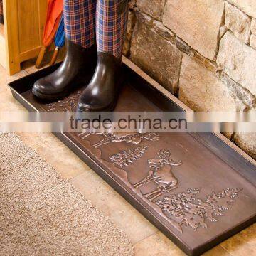 Home Garden Front Door Metal Boot Tray Copper