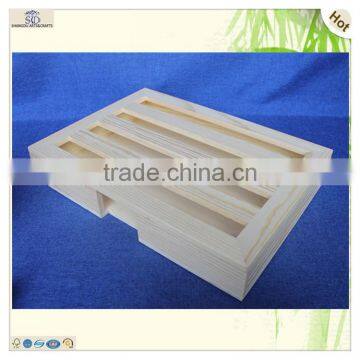 Simple Elegant Large Cuboid Plate Lid Plain Pine Wooden Box photo-2
