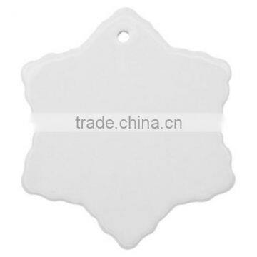 Sublimation Blank Ceramic 3D Snowflake Ornament For Christmas Tree Decoration