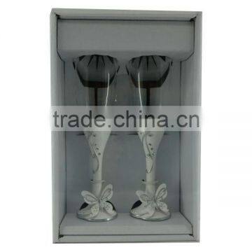 resin butterfly decorative champagne toasting flutes