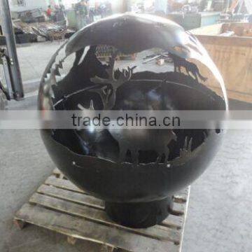 Outdoor large steel wood burning firepit with high temrature painted