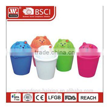 HaiXing most practical plastic waste bin with cat pattern 8L