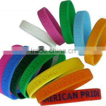 Silicone bracelet with debossed logo