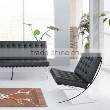 Leather barcelona chair with ottoman 8101