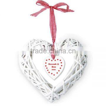 Hanging Wicker Heart Shape Wreath for Decoration photo-2