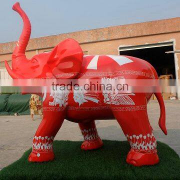 Outdoor FRP elephant figurine statue