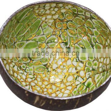 Lacquered Coconut Bowls With Various Pattern, Decorative Coconut Shell Bowls photo-2