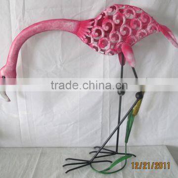 Metal Pink Flamingo Garden Ornaments Home Decoration Handmade Craft From Waste Material photo-3