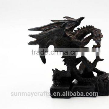 Custom High Quality Resin Black Dragon Statue Deocration for Sale photo-2
