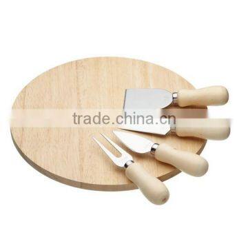 Cheese serving set with board and four servers
