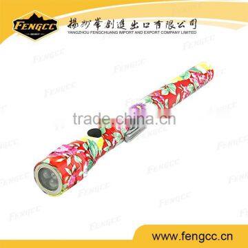 Promotion custom print long handle with LED blaze flashlight