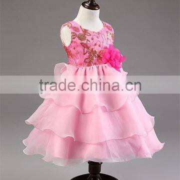 2015 Free Shipping Sequins Flower Girls Dresses for Party Wedding Baby Girl Baptism Dress Tulle Layered 1 Year Birthday Dress photo-2