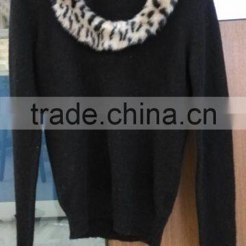 2014 Ladies Knitted Sweater,pullover With Mohair photo-2