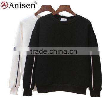 made in china  round collar white black men hoodie