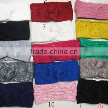 Fashion Hot Crochet Acrylic Bright Sequin Bow Headband