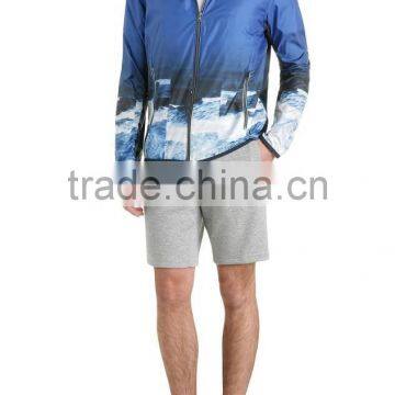 2017 New Design Ocean Pattern Printed Mens Sports Bomber Jacket With Hooded 100% Polyester Mesh Digital Windbreak With Piped photo-2