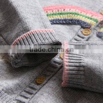 Kids Girls Rainbow Comfy 100% Cotton Button Down Cardigan Sweater photo-5