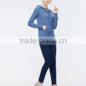 Classic High Quality Casual Long Sleeve Wholesale Plain Zip Hoodies photo-2
