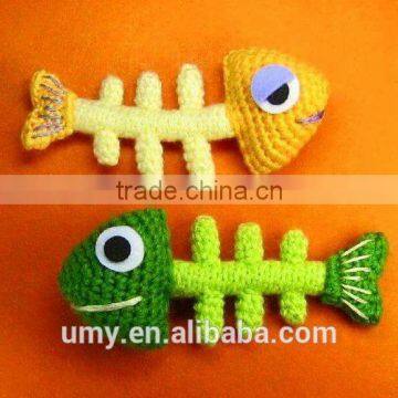 Fish Bone Skeleton Crochet Pattern Cat Toy Hand Pussy