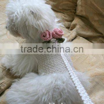 Small Dog Crochet Harness Vest With Handnade Matching Leash photo-2