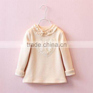 Beaded Lace Collar Knitted Winter Coat Girls Love Fungus Plus Velvet Thickened Bottoming Shirt photo-3