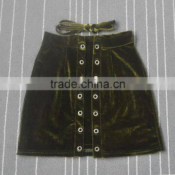 Custom Made Latest Sexy Mature Ladies Tight Mini Velvet Skirts photo-4